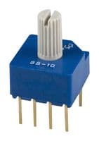 SS-10-23NP-L-E - NIDEC COMPONENTS - SS-10-23NP-L-E - Rotary Switch, Through Hole, 3 Position, 2 Pole, 36 °, SS-10 Series