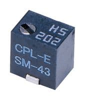 SM-43TW101 - NIDEC COMPONENTS - SM-43TW101 - Trimmer, Multi Turn, RuO2 Cermet, Top Adjust, 100 ohm, Surface Mount, 5 Turns