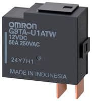 G9TA-U1ATW DC12 - OMRON ELECTRONIC COMPONENTS - G9TA-U1ATW DC12 - Power Relay, SPST-NO, 12 VDC, 60 A, G9TA Series, Bracket, Latching Single Coil