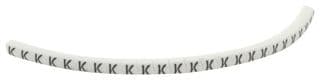 901-11034 HGBC1-3WH K - HELLERMANNTYTON - 901-11034 HGBC1-3WH K - Wire Marker, Helagrip, Slide On, Chevron Cut, Pre Printed, K, Black, White, 3.5mm, 3 mm