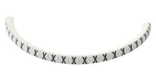 901-11047 HGBC1-3WH X - HELLERMANNTYTON - 901-11047 HGBC1-3WH X - Wire Marker, Helagrip, Slide On, Chevron Cut, Pre Printed, X, Black, White, 3.5mm, 3 mm