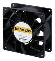 9WL0912P1H001 - SANYO DENKI - 9WL0912P1H001 - DC Axial Fan, 12 V, Square, 92 mm, 38 mm, Ball Bearing, 130.6 CFM