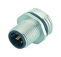 86-0131-0002-00004 - BINDER - 86-0131-0002-00004 - Sensor Connector, 713/763 Series, M12, Male, 4 Positions, Solder Pin, Straight Panel Mount