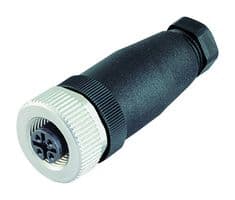 99-0430-314-04 - BINDER - 99-0430-314-04 - Sensor Connector, 713 Series, M12, Female, 4 Positions, Screw Socket, Straight Cable Mount