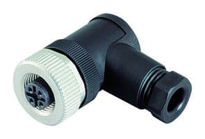 99-0436-52-05 - BINDER - 99-0436-52-05 - Sensor Connector, 713 Series, M12, Female, 5 Positions, Screw Socket, Right Angle Cable Mount