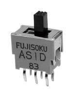AS1D-6M-10-Z - NIDEC COMPONENTS - AS1D-6M-10-Z - Slide Switch, Hyper-Miniature, SPDT, On-On, Through Hole, AS Series, 50 mA, 60 V