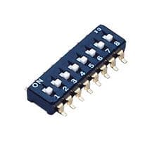 CFS-0802MB - NIDEC COMPONENTS - CFS-0802MB - DIP / SIP Switch, 8 Circuits, Slide, Surface Mount, SPST-NO, 6 V, 100 mA
