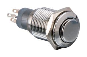 MP0045/3E0NN000S - BULGIN / PARTNER STOCK - MP0045/3E0NN000S - Vandal Resistant Switch, MP0045/3E Series, 16.2 mm, DPDT, Off-On, Round Raised, Natural