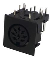671-0801 - DELTRON COMPONENTS - 671-0801 - DIN Audio / Video Connector, 8 Contacts, Jack, PCB Mount, Through Hole Right Angle