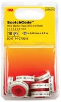 SDR-0-9 - 3M - SDR-0-9 - Wire Marker, Pre Printed, 0 to 9, 5.46mm x 2.44m, PET (Polyester), Black, White