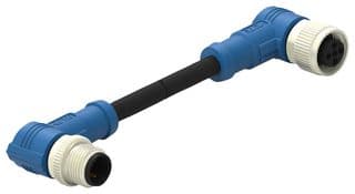 T4162214002-001 - TE CONNECTIVITY - T4162214002-001 - Sensor Cable, 90° M12 Plug, 90° M12 Receptacle, 2 Positions, 500 mm, 19.7 ", T416 Series