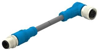 T4162124003-004 - TE CONNECTIVITY - T4162124003-004 - Sensor Cable, M12 Plug, 90° M12 Receptacle, 3 Positions, 3 m, 9.8 ft, T416 Series