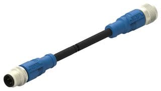 T4162113004-005 - TE CONNECTIVITY - T4162113004-005 - Sensor Cable, M12 Plug, M12 Receptacle, 4 Positions, 5 m, 16.4 ft, T416 Series