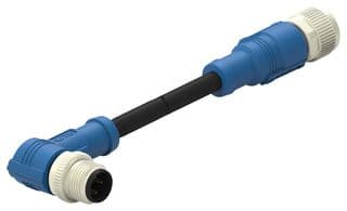 T4162213004-005 - TE CONNECTIVITY - T4162213004-005 - Sensor Cable, 90° M12 Plug, M12 Receptacle, 4 Positions, 5 m, 16.4 ft, T416 Series