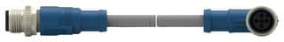 T4162124004-002 - TE CONNECTIVITY - T4162124004-002 - Sensor Cable, M12 Plug, 90° M12 Receptacle, 4 Positions, 1 m, 3.28 ft, T416 Series