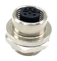 MPM12-SSS-3ARP - MULTICOMP PRO - MPM12-SSS-3ARP - Sensor Connector, M12, Female, 3 Positions, Solder Socket, Straight Panel Mount
