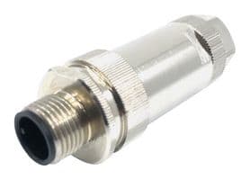MPM12-SC24-P3AC - MULTICOMP PRO - MPM12-SC24-P3AC - Sensor Connector, M12, Male, 3 Positions, Crimp Pin, Straight Cable Mount