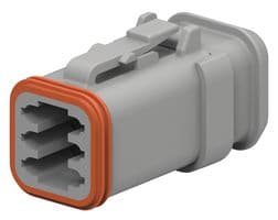 DT06-6S-E008 - DEUTSCH - TE CONNECTIVITY - DT06-6S-E008 - Automotive Connector Housing, DT, Plug, 6 Ways, AMP DT Series Size 16 Socket Contacts