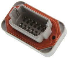 DT13-12PA - DEUTSCH - TE CONNECTIVITY - DT13-12PA - Automotive Connector, DT Series, Right Angle Receptacle, 12 Contacts, PCB Pin