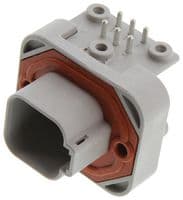 DT13-6P - DEUTSCH - TE CONNECTIVITY - DT13-6P - Automotive Connector, DT Series, Right Angle Receptacle, 6 Contacts, PCB Pin
