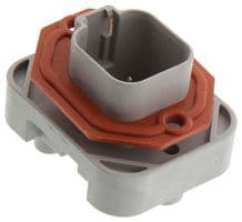 DT15-6P - DEUTSCH - TE CONNECTIVITY - DT15-6P - Automotive Connector, DT Series, Straight Receptacle, 6 Contacts, PCB Pin