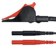 KML 7460 / SAK / 1 / 150 - SCHUTZINGER - KML 7460 / SAK / 1 / 150 - Test Patch Lead, 4mm Banana Plugs, Shrouded x2, Kelvin Clip, 4.9 ft, 1.5 m, Black, Red, 10 A