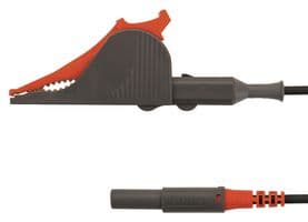 KML 7852 AU / SAK / 150 / RT - SCHUTZINGER - KML 7852 AU / SAK / 150 / RT - Test Patch Lead, 4mm Banana Plug, Shrouded, Kelvin Clip, 4.9 ft, 1.5 m, Red, 10 A