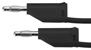 MFK 15 / 1 / 100 / SW - SCHUTZINGER - MFK 15 / 1 / 100 / SW - Banana Test Lead, 4mm Stackable Banana Plug, 4mm Stackable Banana Plug, 3.3 ft, 1 m, Black, 16 A