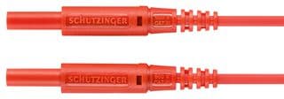 MSFK A301 / 0.5 / 100 / RT - SCHUTZINGER - MSFK A301 / 0.5 / 100 / RT - Banana Test Lead, 2mm Banana Plug, Shrouded, 2mm Banana Plug, Shrouded, 3.3 ft, 1 m, Red, 10 A