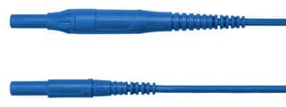 MSFK B441 / 1 / 100 / BL - SCHUTZINGER - MSFK B441 / 1 / 100 / BL - Banana Test Lead, 4mm Banana Plug, Shrouded, 4mm Banana Plug, Shrouded, 3.3 ft, 1 m, Blue, 8 A