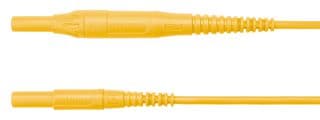 MSFK B441 / 1 / 100 / GE - SCHUTZINGER - MSFK B441 / 1 / 100 / GE - Banana Test Lead, 4mm Banana Plug, Shrouded, 4mm Banana Plug, Shrouded, 3.3 ft, 1 m, Yellow, 8 A