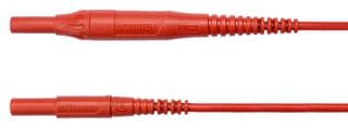MSFK B441 / 1 / 100 / RT - SCHUTZINGER - MSFK B441 / 1 / 100 / RT - Banana Test Lead, 4mm Banana Plug, Shrouded, 4mm Banana Plug, Shrouded, 3.3 ft, 1 m, Red, 8 A
