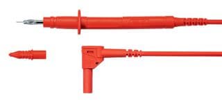 SPL 2315 / 2.5 / 100 / RT - SCHUTZINGER - SPL 2315 / 2.5 / 100 / RT - Test Tip Probe, Test Tip Probe, 4mm Right Angle Banana Plug, Shrouded, 3.3 ft, 1 m, Red, 32 A