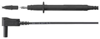 SPL 7312 NI / 1 / 100 / SW - SCHUTZINGER - SPL 7312 NI / 1 / 100 / SW - Test Tip Probe, Test Tip Probe, 4mm Right Angle Banana Plug, Shrouded, 3.3 ft, 1 m, Black, 16 A