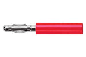 A 40-20 NI / RT - SCHUTZINGER - A 40-20 NI / RT - Banana Test Connector, Plug, Cable Mount, 10 A, 70 VDC, Nickel Plated Contacts, Red