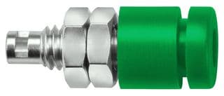 IBU 2011 NI / GN - SCHUTZINGER - IBU 2011 NI / GN - Banana Test Connector, Jack, Panel Mount, 10 A, 70 VDC, Nickel Plated Contacts, Green