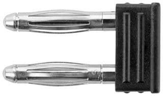 KURZ 6730 / 5.08-2 IG NI / SW - SCHUTZINGER - KURZ 6730 / 5.08-2 IG NI / SW - Banana Test Connector, Plug, Cable Mount, 12 A, 60 VDC, Nickel Plated Contacts, Black