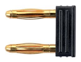 KURZ 7450 / 7.5-2 IG AU / SW - SCHUTZINGER - KURZ 7450 / 7.5-2 IG AU / SW - Banana Test Connector, Plug, Cable Mount, 12 A, 70 VDC, Gold Plated Contacts, Black