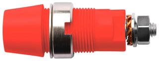 SAB 6922 NI / RT - SCHUTZINGER - SAB 6922 NI / RT - Banana Test Connector, Jack, Panel Mount, 32 A, 1 kV, Nickel Plated Contacts, Red