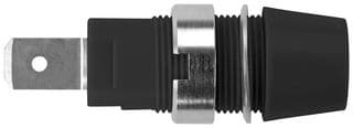SAB 7560 NI / SW - SCHUTZINGER - SAB 7560 NI / SW - Banana Test Connector, Jack, Panel Mount, 32 A, 1 kV, Nickel Plated Contacts, Black