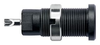 SEB 3400 NI / SW - SCHUTZINGER - SEB 3400 NI / SW - Banana Test Connector, Jack, Panel Mount, 10 A, 600 V, Nickel Plated Contacts, Black