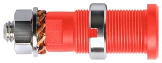 SEB 3401 NI / RT - SCHUTZINGER - SEB 3401 NI / RT - Banana Test Connector, Jack, Panel Mount, 10 A, 600 V, Nickel Plated Contacts, Red