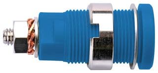SEB 6445 NI / BL - SCHUTZINGER - SEB 6445 NI / BL - Banana Test Connector, Jack, Panel Mount, 32 A, 1 kV, Nickel Plated Contacts, Blue