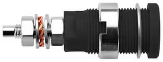 SEB 6446 NI / SW - SCHUTZINGER - SEB 6446 NI / SW - Banana Test Connector, Jack, Panel Mount, 32 A, 1 kV, Nickel Plated Contacts, Black
