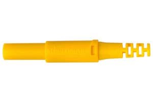 SFK 30 S NI / OK / GE - SCHUTZINGER - SFK 30 S NI / OK / GE - Banana Test Connector, Plug, Cable Mount, 32 A, 1 kV, Nickel Plated Contacts, Yellow