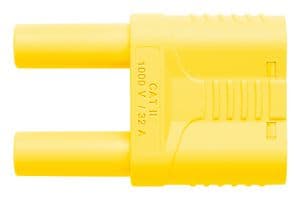 SKURZ 6100 / 19-4 IG 2MB NI / GE - SCHUTZINGER - SKURZ 6100 / 19-4 IG 2MB NI / GE - Banana Test Connector, Plug, Cable Mount, 32 A, 1 kV, Nickel Plated Contacts, Yellow