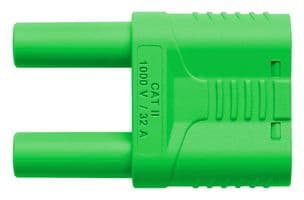 SKURZ 6100 / 19-4 IG 2MB NI / GN - SCHUTZINGER - SKURZ 6100 / 19-4 IG 2MB NI / GN - Banana Test Connector, Plug, Cable Mount, 32 A, 1 kV, Nickel Plated Contacts, Green