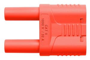 SKURZ 6100 / 19-4 IG 2MB NI / RT - SCHUTZINGER - SKURZ 6100 / 19-4 IG 2MB NI / RT - Banana Test Connector, Plug, Cable Mount, 32 A, 1 kV, Nickel Plated Contacts, Red
