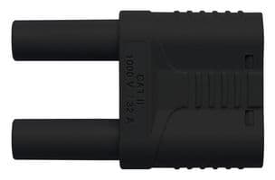 SKURZ 6100 / 19-4 IG 2MB NI / SW - SCHUTZINGER - SKURZ 6100 / 19-4 IG 2MB NI / SW - Banana Test Connector, Plug, Cable Mount, 32 A, 1 kV, Nickel Plated Contacts, Black