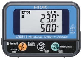 LR8514 - HIOKI - LR8514 - Data Logger, Compact Wireless, Temperature/Humidity, - 40 °C to 80 °C, 0-100 %RH, 500000 Data